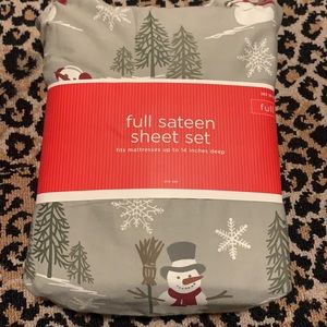 TARGET Christmas Snowman Full Sheet set  Gray 2011